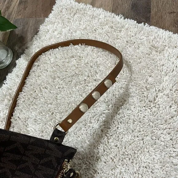 Michael Kors MK Signature Medium Brown Fanny Pack Belt Bag